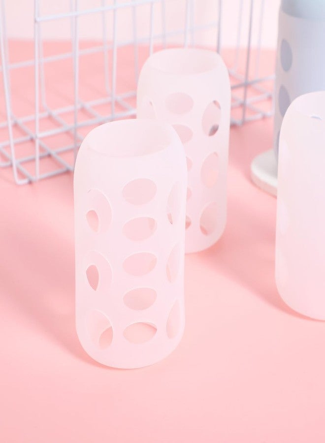 SHOWERORO 4Pcs Silicone Baby Bottle Covers Glass Bottle Sleeves Non-Slip Protective Sleeves for 4Oz Nursery Bottles Shockproof Feeding Silicone Sleeve - Image 3